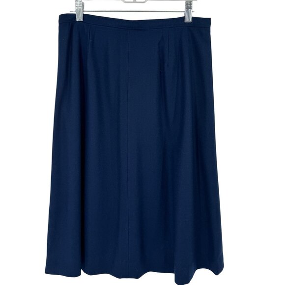 Pendleton Womens Pure Virgin Wool A-Line Navy Skirt size 10 - Picture 1 of 10